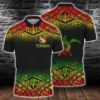 Tonga Polynesian Turtle Tattoo Fog Reggae Polo Shirt All Over Print