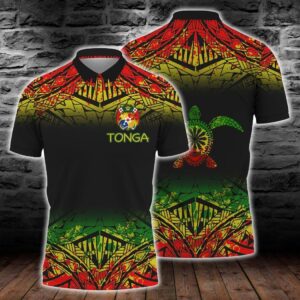 Tonga Polynesian Turtle Tattoo Fog Reggae Polo Shirt All Over Print