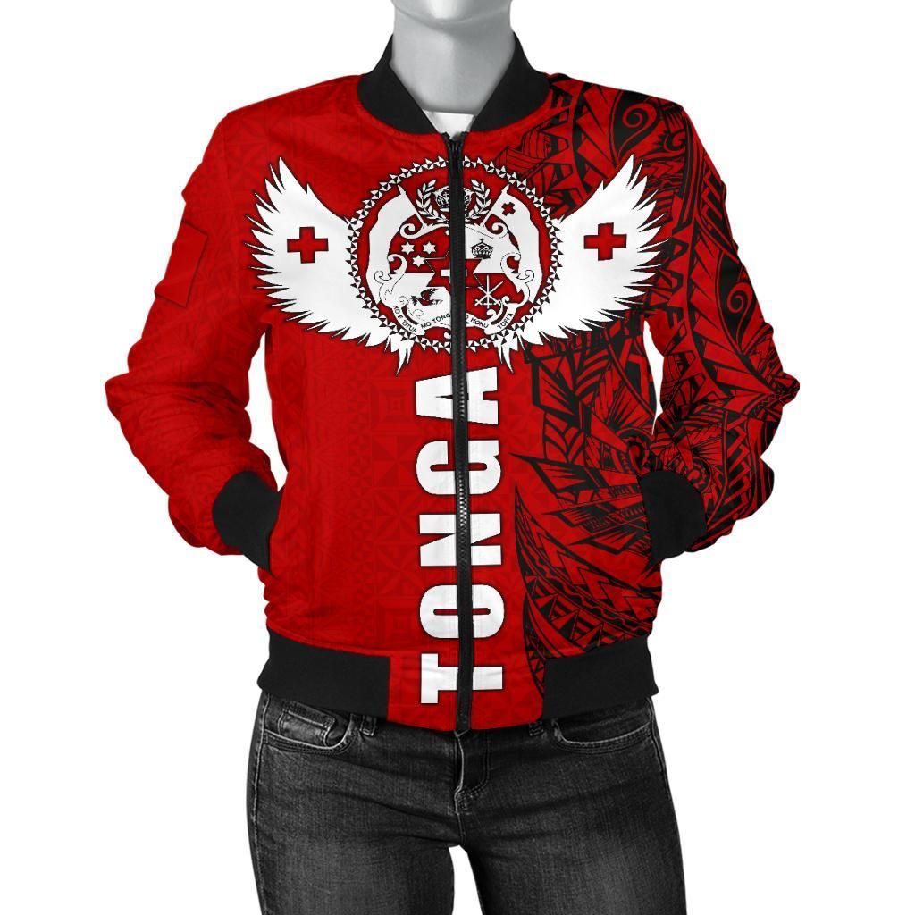 Tonga Polynesian Women's Bomber Jacket - Tonga Wings - BN15 Bomber Jacket Tonga Polynesian Women's Bomber Jacket - Tonga Wings - BN15 Bomber Jacket