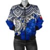 Tonga Polynesian bBomber Jacket (Women) - Blue Turtle - BN15 Bomber Jacket