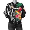 Tonga Women's Bomber Jacket Coat Of Arms Polynesian With Hibiscus TH5 Bomber Jacket