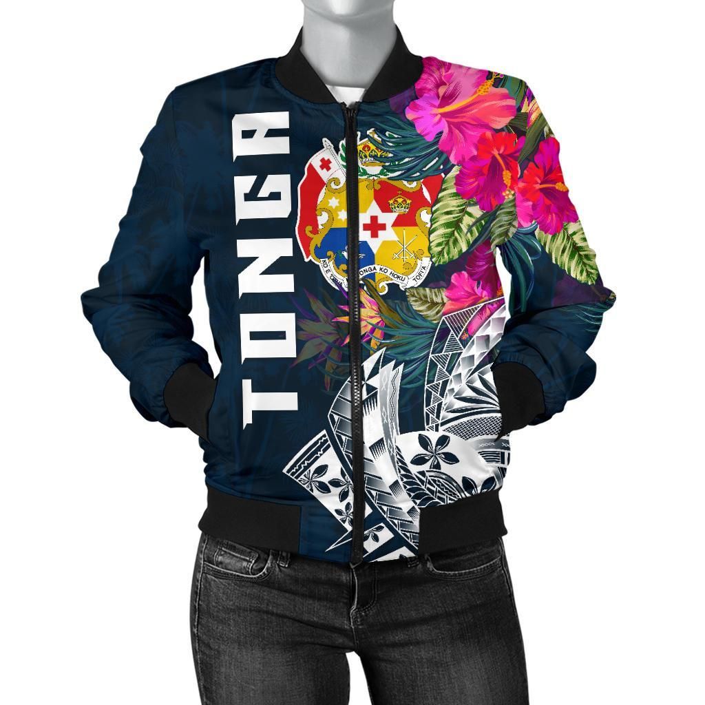 Tonga Women's Bomber Jacket - Tonga Summer Vibes - BN15 Bomber Jacket Tonga Women's Bomber Jacket - Tonga Summer Vibes - BN15 Bomber Jacket