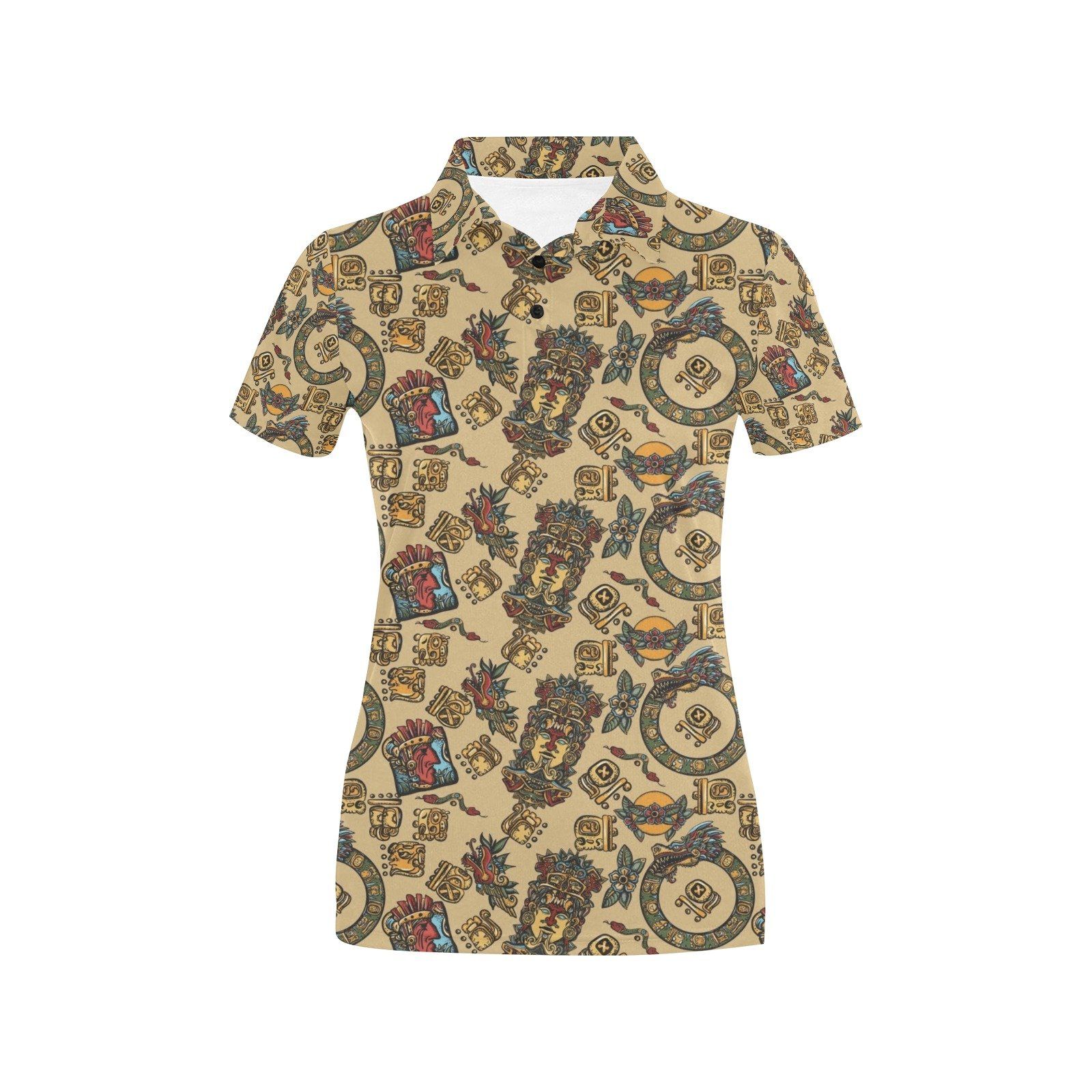 Totem Print Design Lks305 Women'S Polo Shirt Totem Print Design Lks305 Women'S Polo Shirt