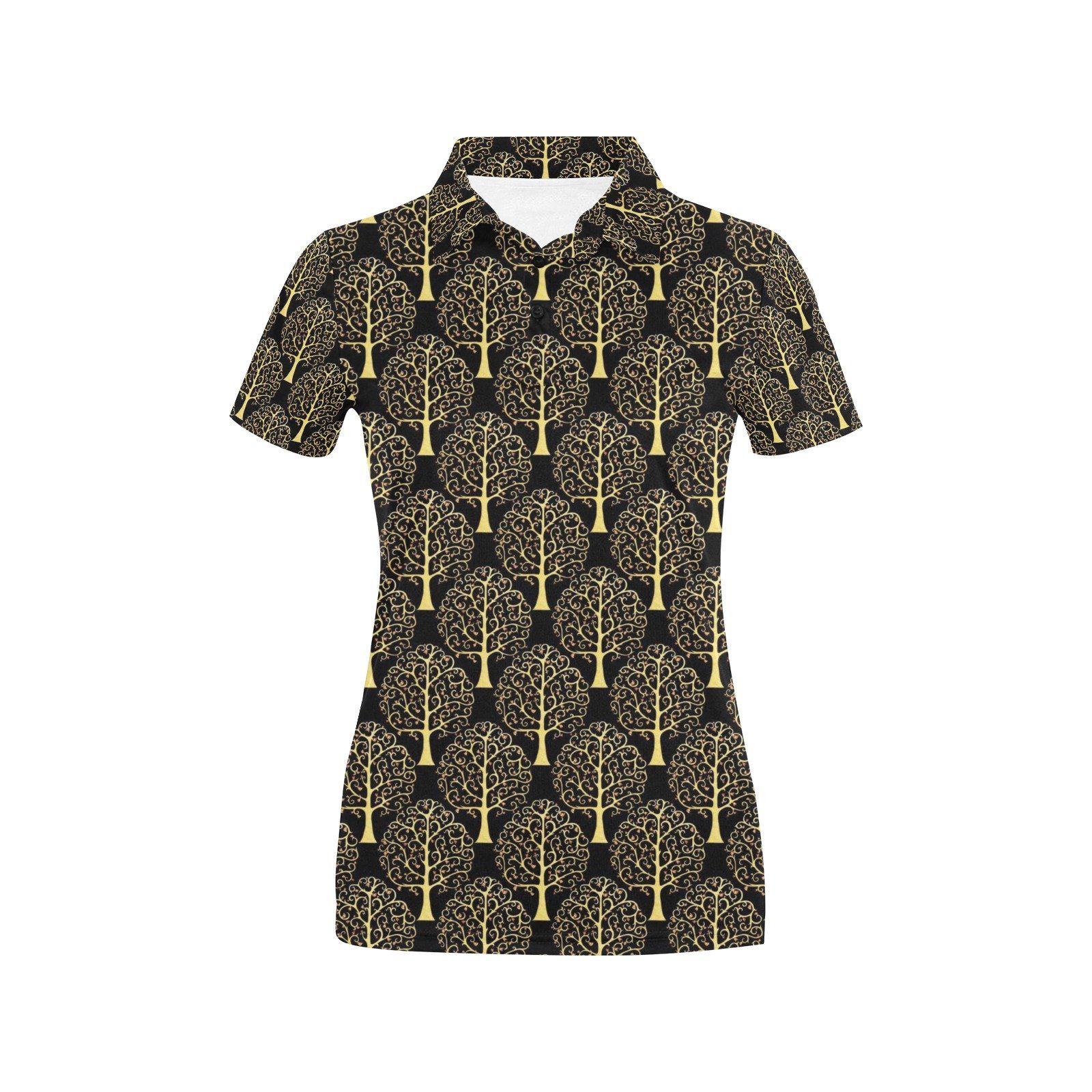 Tree Of Life Print Design Lks302 Women'S Polo Shirt Tree Of Life Print Design Lks302 Women'S Polo Shirt
