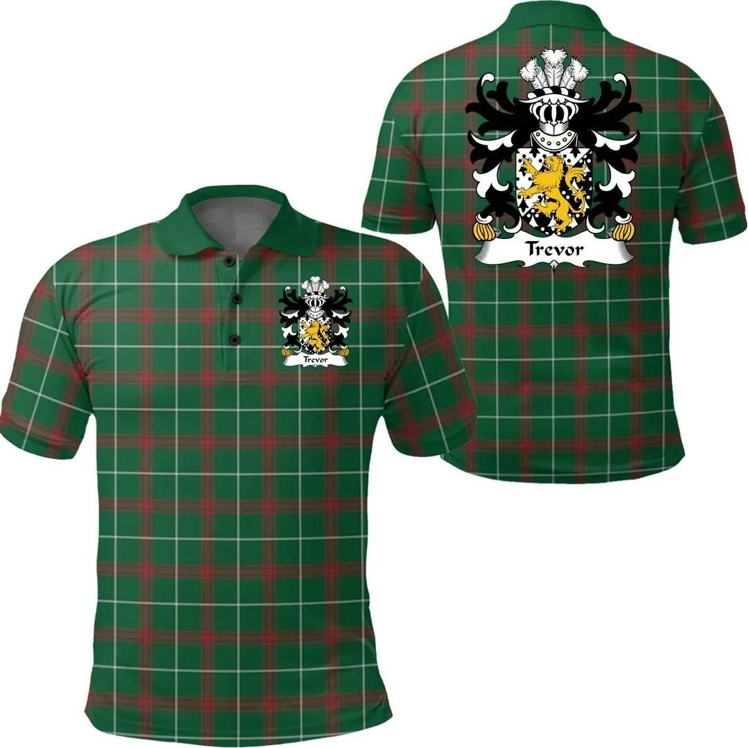 Trevor (or TUDOR TREFOR) Wales Polo Shirt - Welsh National Tartan A7 Trevor (or TUDOR TREFOR) Wales Polo Shirt - Welsh National Tartan A7