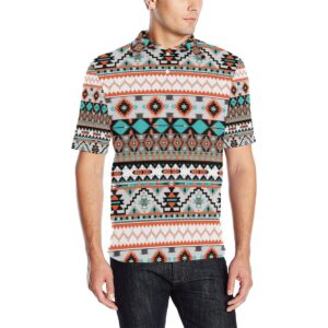 Tribal Aztec Indians Pattern Men Polo Shirt