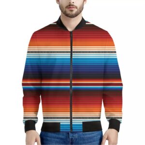 Tribal Mexican Blanket Pattern Print Men's Bomber Jacket