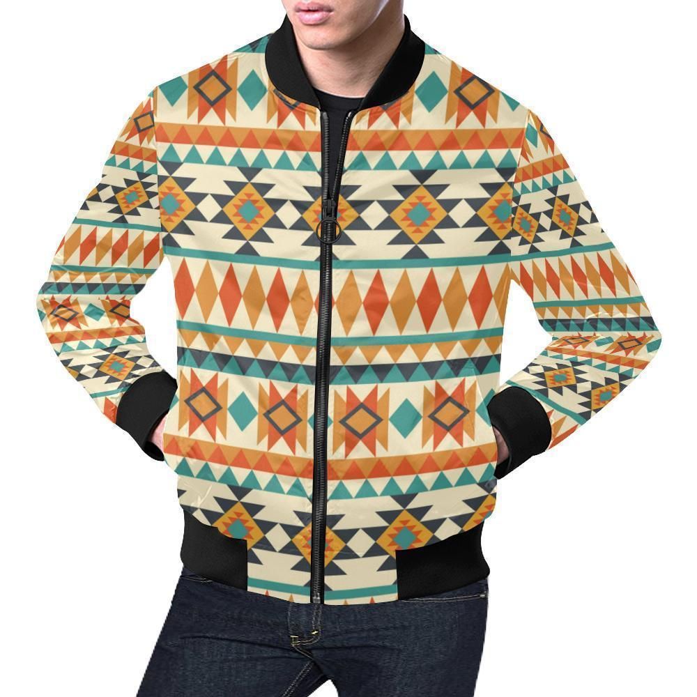 Tribal Native American Aztec Indians Navajo Print Mens Bomber Jacket Tribal Native American Aztec Indians Navajo Print Mens Bomber Jacket