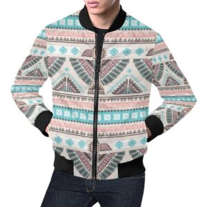 Tribal Native Indians American Aztec Navajo Print Mens Bomber Jacket