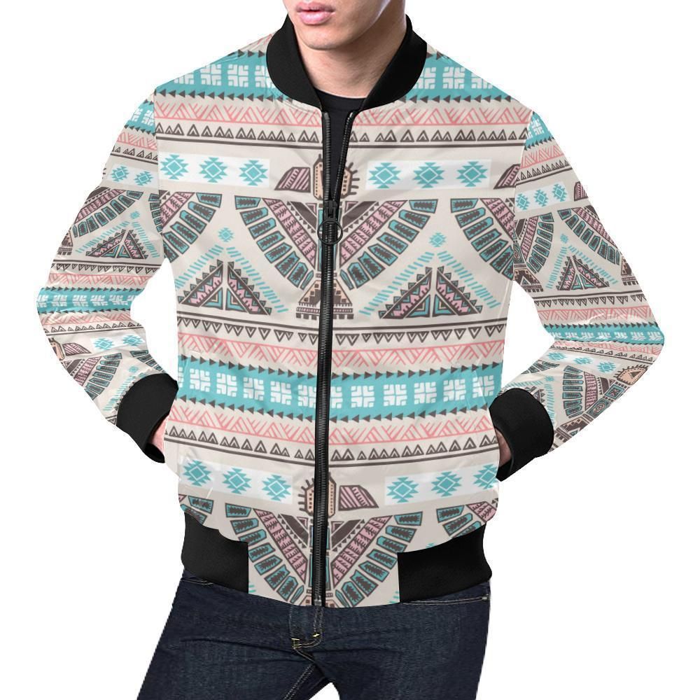 Tribal Native Indians American Aztec Navajo Print Mens Bomber Jacket Tribal Native Indians American Aztec Navajo Print Mens Bomber Jacket