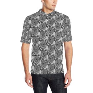 Tribal Turtle Polynesian Themed Print Men Polo Shirt