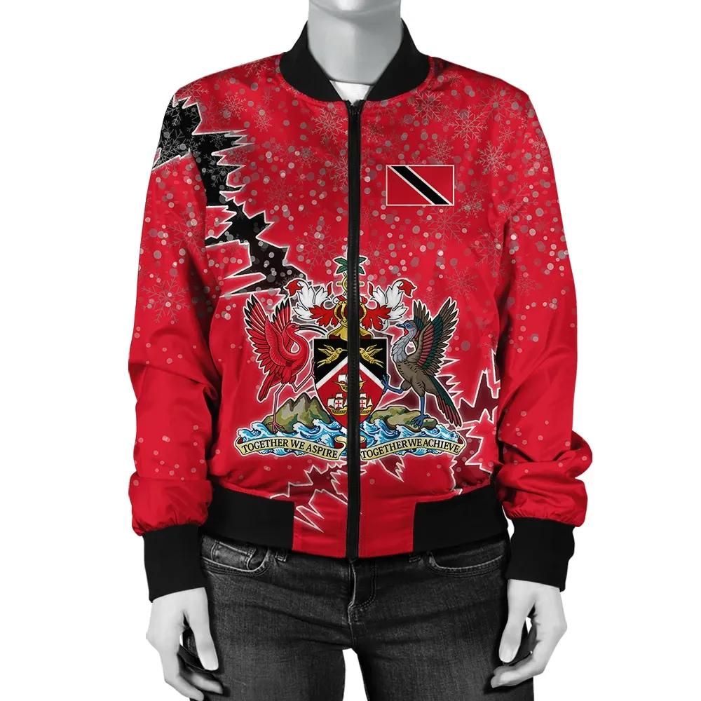 Trinidad and Tobago Christmas Coat Of Arms Women Bomber Jacket X Style J78 Bomber Jacket Trinidad and Tobago Christmas Coat Of Arms Women Bomber Jacket X Style J78 Bomber Jacket