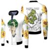 Trippy Bear Dont Care Bear Y Lips Sunflower Pattern For Stoner Bomber Jacket