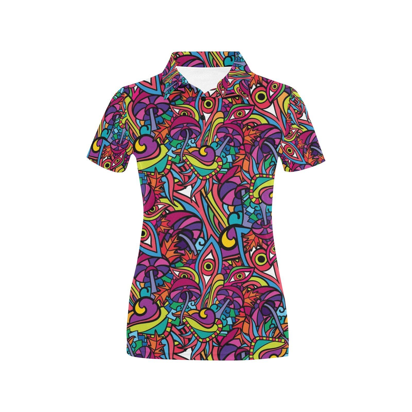 Trippy Print Design Lks302 Women'S Polo Shirt Trippy Print Design Lks302 Women'S Polo Shirt