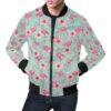 Tropical Flamingo Hibiscus Hawaiian Floral Pattern Print Mens Bomber Jacket