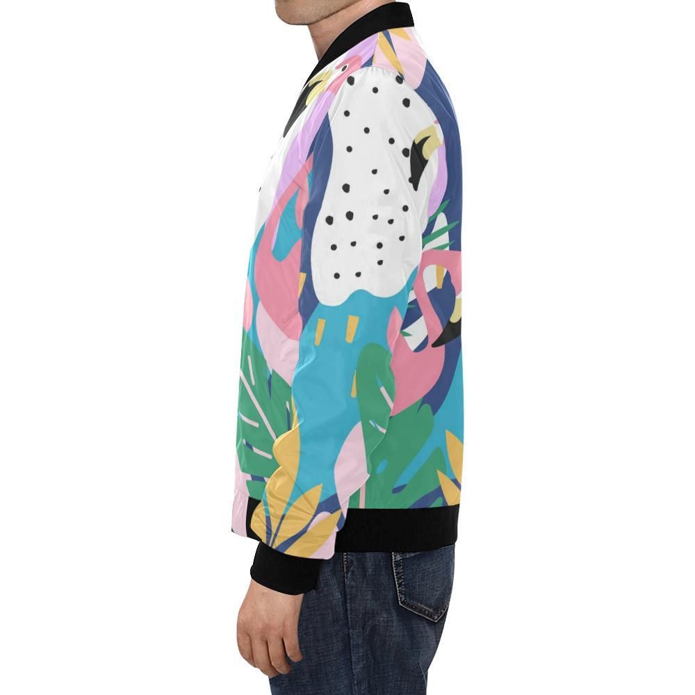 Tropical-Flamingo-Palm-Leaves-Hawaiian-Pattern-Print-Mens-Bomber-Jacket-1