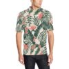 Tropical Flower Palm Leaves Men Polo Shirt