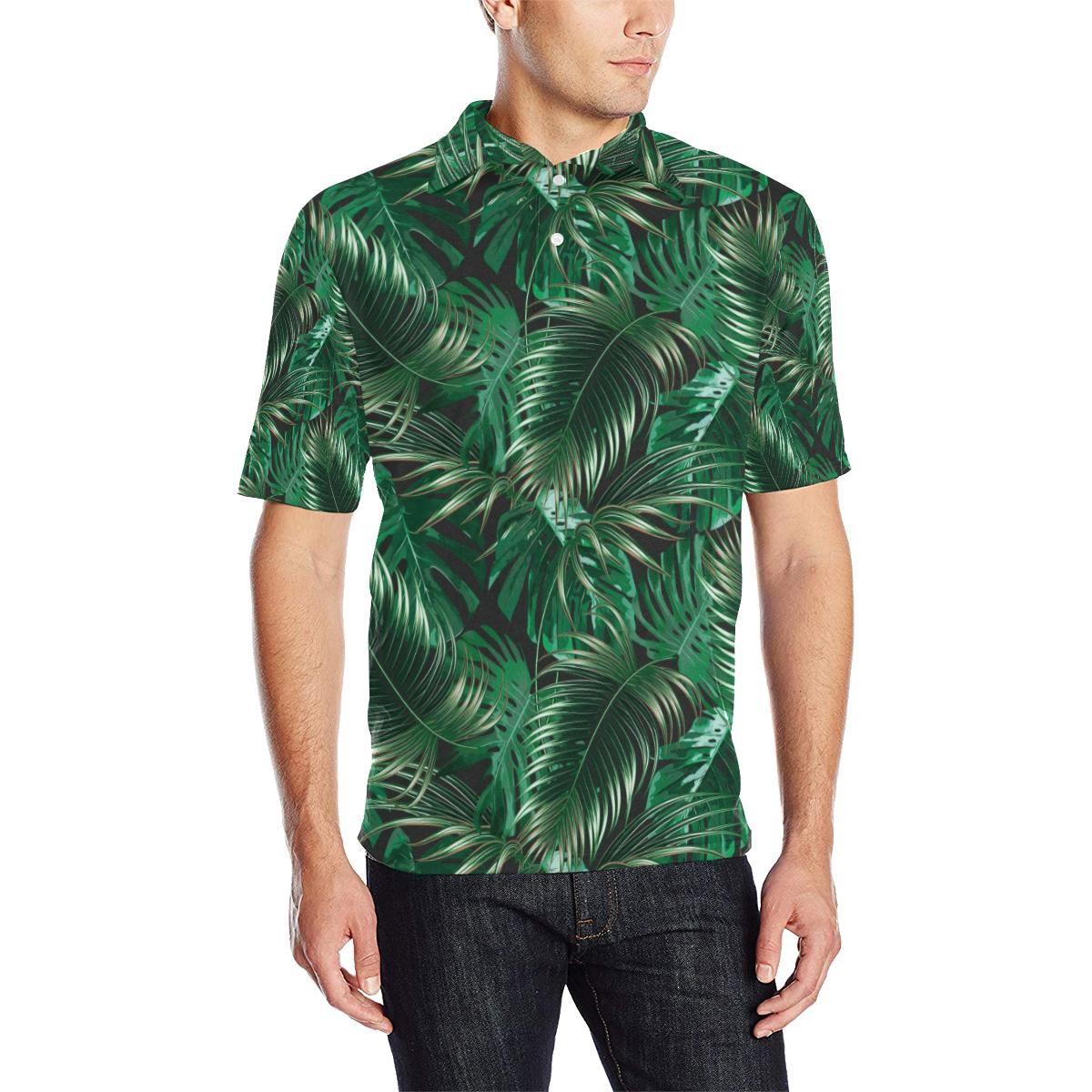 Tropical Flower Pattern Print Design Tf012 Men Polo Shirt Tropical Flower Pattern Print Design Tf012 Men Polo Shirt