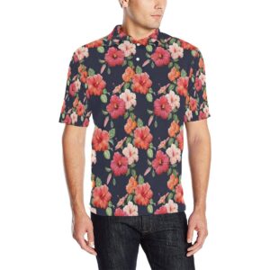 Tropical Flower Pattern Print Design Tf020 Men Polo Shirt