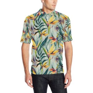 Tropical Flower Pattern Print Design Tf022 Men Polo Shirt