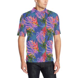 Tropical Flower Pattern Print Design Tf025 Men Polo Shirt