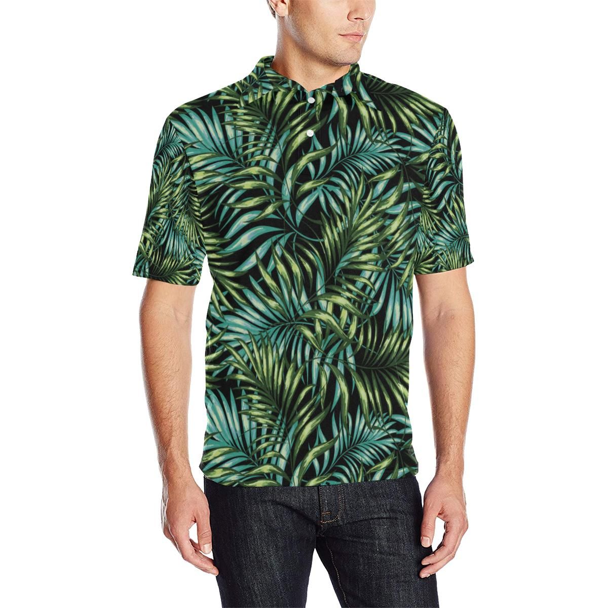 Tropical Flower Pattern Print Design Tf08 Men Polo Shirt Tropical Flower Pattern Print Design Tf08 Men Polo Shirt