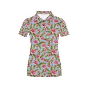 Tropical Flower Print Design Lks301 Women'S Polo Shirt