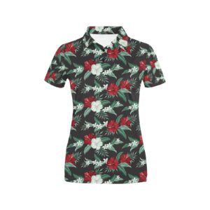 Tropical Flower Print Design Lks303 Women'S Polo Shirt