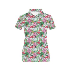 Tropical Flower Print Design Lks304 Women'S Polo Shirt