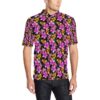 Tropical Folower Pink Hibiscus Print Men Polo Shirt