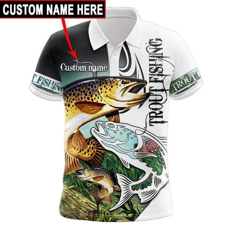 Trout Fishing Custom Name Polo Shirt #Kv Trout Fishing Custom Name Polo Shirt #Kv