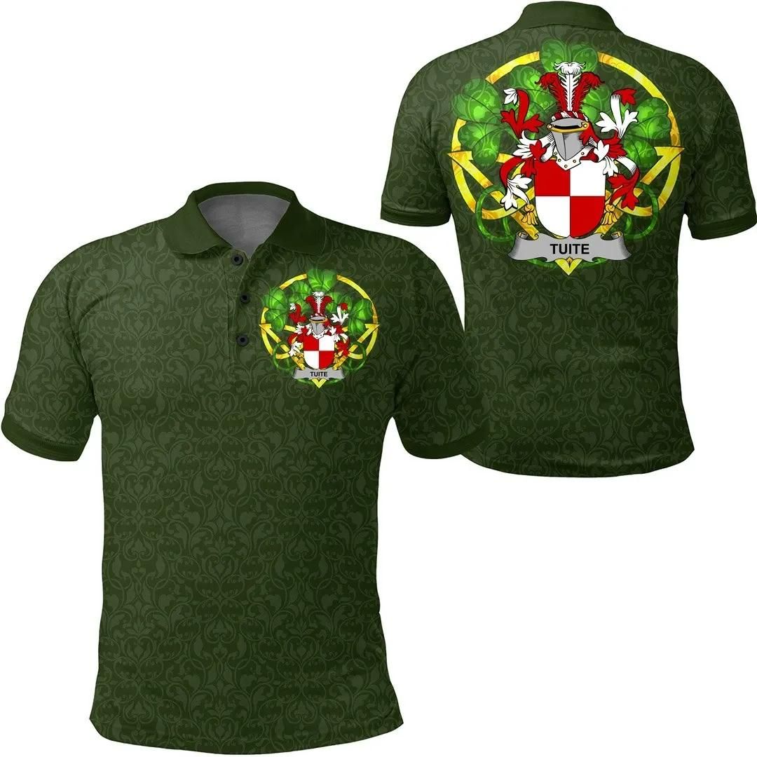Tuite Ireland Polo Shirt - Celtic Shamrock - Irish Family Crest A7 Tuite Ireland Polo Shirt - Celtic Shamrock - Irish Family Crest A7