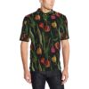 Tulip Embroidered Pattern Print Design Tp01 Men Polo Shirt