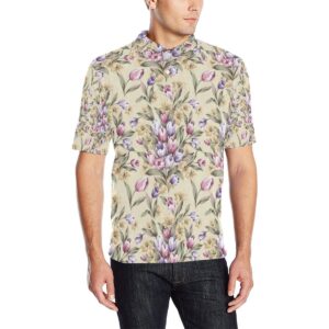 Tulip Pattern Print Design Tp04 Men Polo Shirt