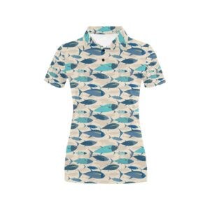 Tuna Fish Print Design Lks302 Women'S Polo Shirt