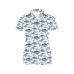Tuna Fish Print Design Lks303 Women'S Polo Shirt