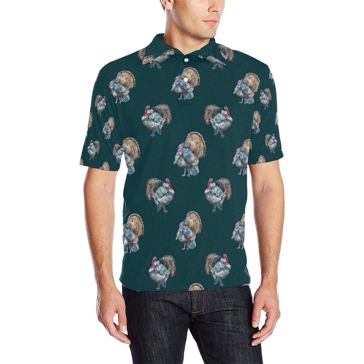 Turkey Pattern Print Design 03 Men Polo Shirt Turkey Pattern Print Design 03 Men Polo Shirt