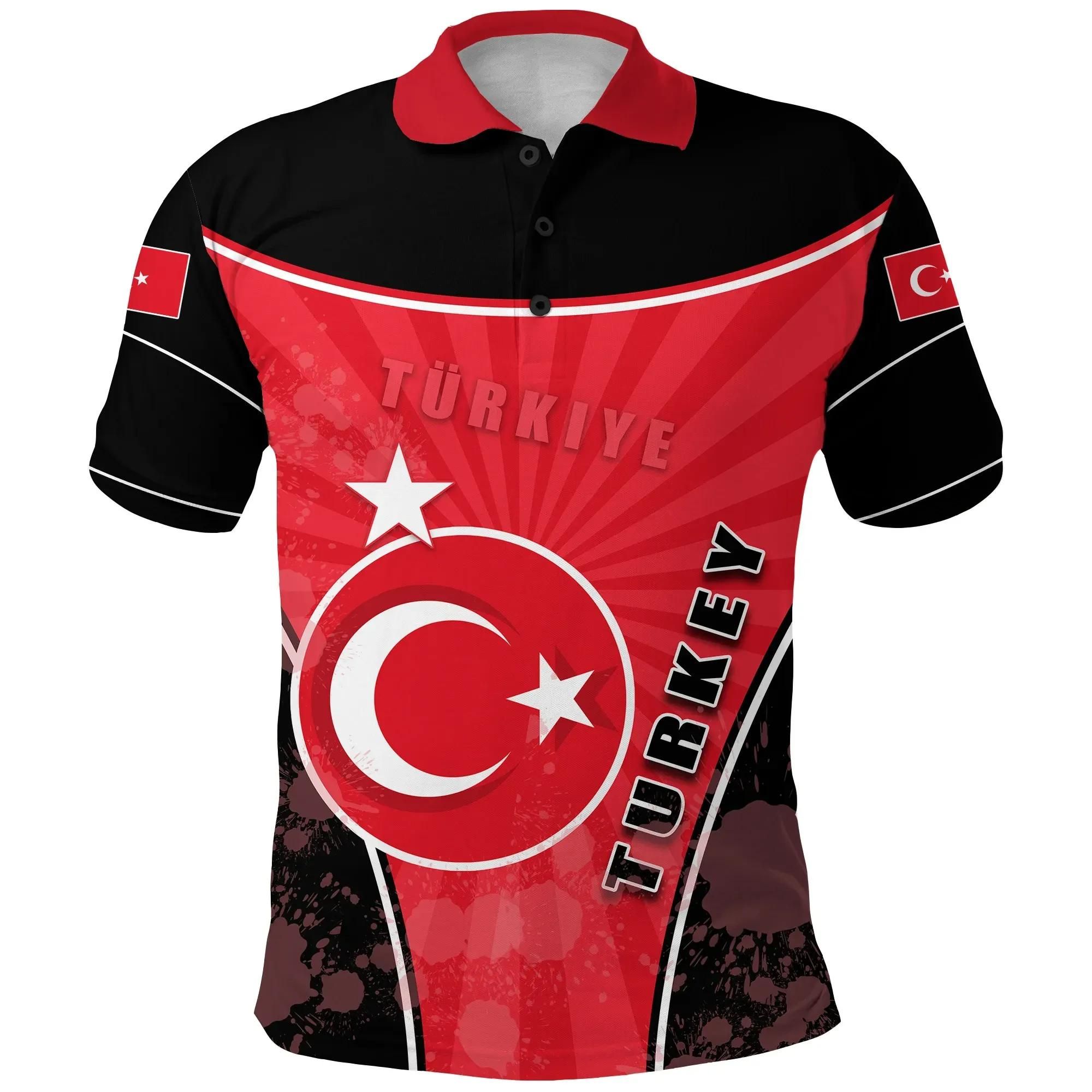 Turkey - T√ºrkiye Polo Shirt Circle Stripes Flag Version K13 Turkey - T√ºrkiye Polo Shirt Circle Stripes Flag Version K13