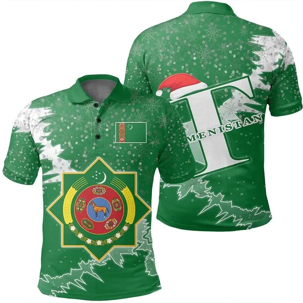 Turkmenistan Christmas Coat Of Arms Polo Shirt X Style J78 Turkmenistan Christmas Coat Of Arms Polo Shirt X Style J78