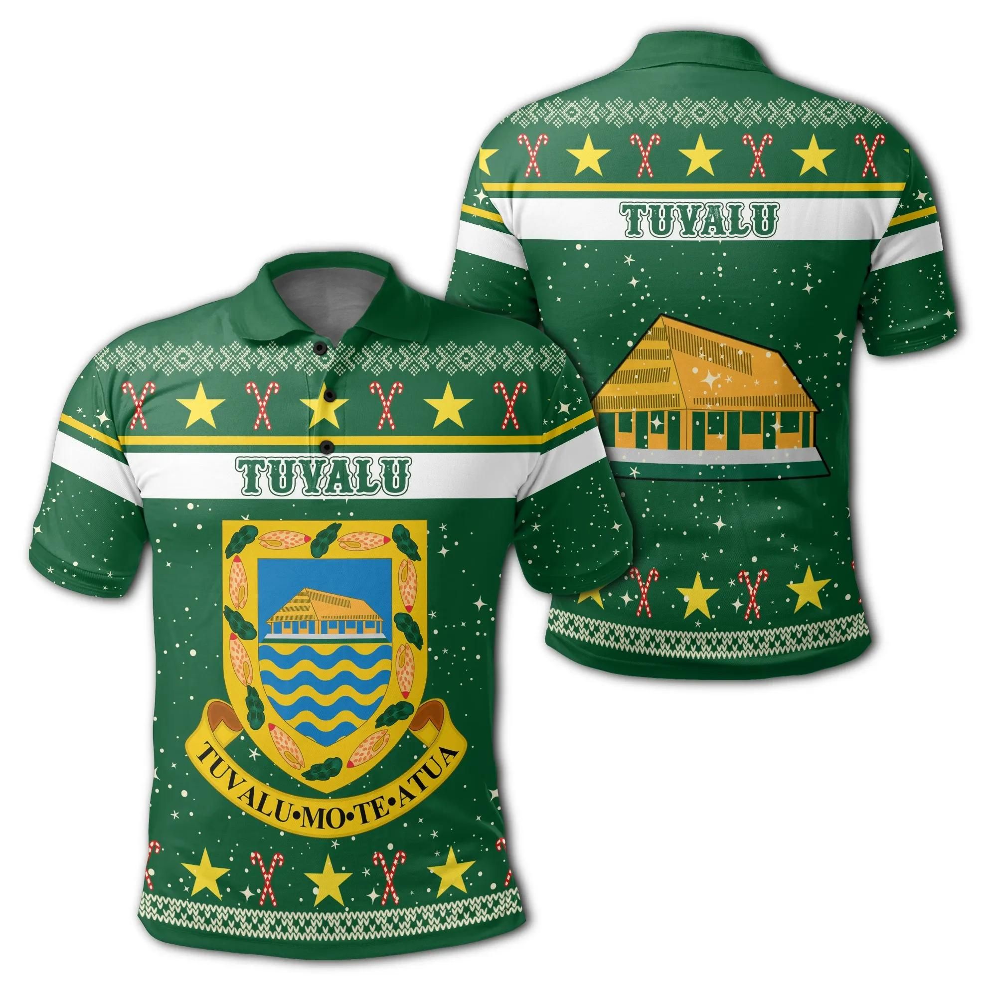 Tuvalu Coat Of Arms - Polo Shirt - Green - Christmas Style - J092 Tuvalu Coat Of Arms - Polo Shirt - Green - Christmas Style - J092
