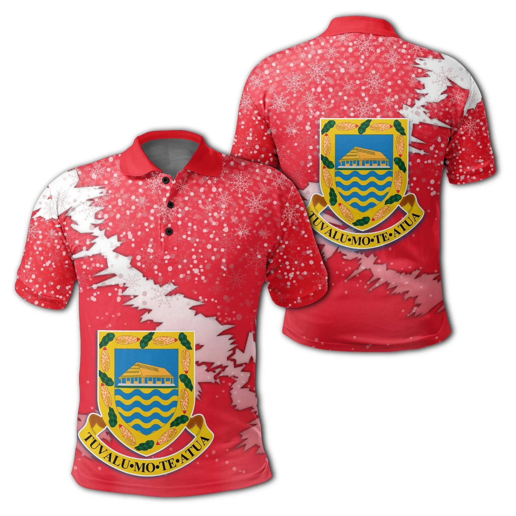 Tuvalu Coat Of Arms - Polo Shirt - Red - X Style - J82 Tuvalu Coat Of Arms - Polo Shirt - Red - X Style - J82