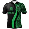 Tuvalu Custom Personalised Polo Shirt Green - Polynesian Tentacle Tribal Pattern - BN11