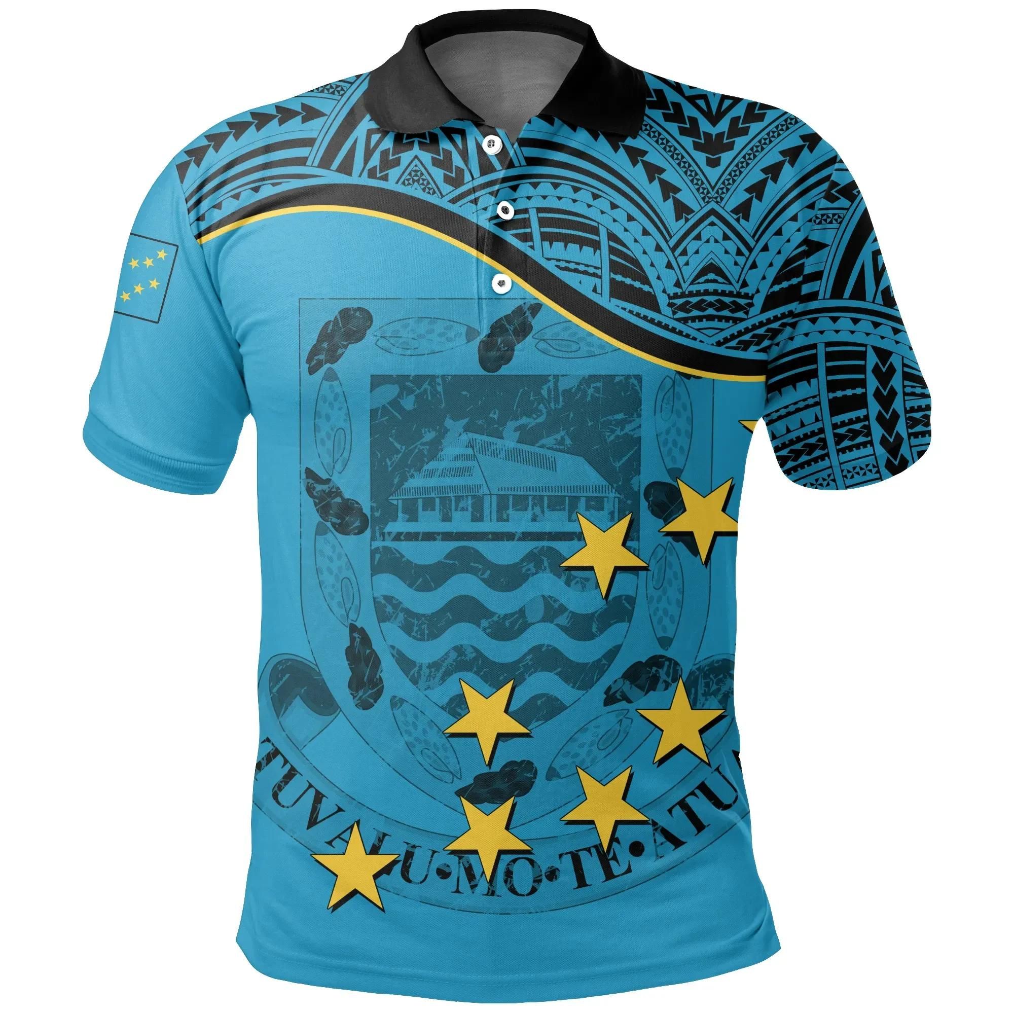 Tuvalu Flag Polo Shirt A02 Tuvalu Flag Polo Shirt A02