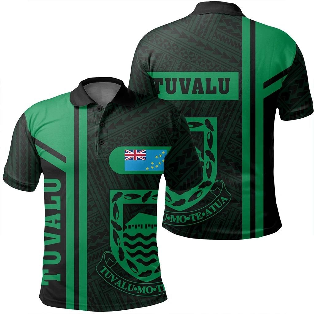 Tuvalu Green Polo Shirt- Boba Style - AH - J14 Tuvalu Green Polo Shirt- Boba Style - AH - J14