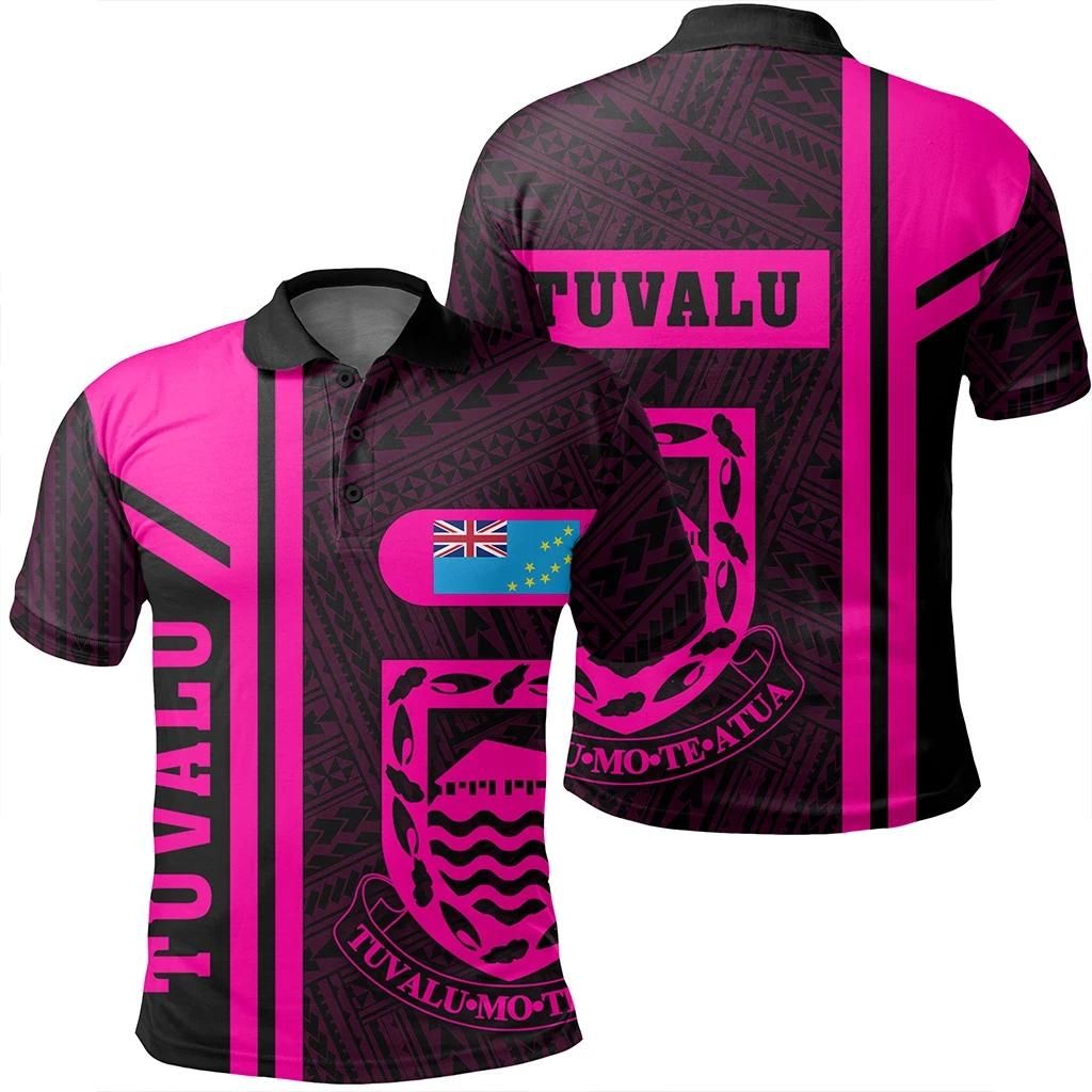 Tuvalu Pink Polo Shirt- Boba Style - AH - J14 Tuvalu Pink Polo Shirt- Boba Style - AH - J14
