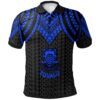 Tuvalu Polo Shirt - Polynesian Armor Style Blue - BN39