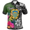 Tuvalu Polo Shirt - Turtle Plumeria Banana Leaf - BN11