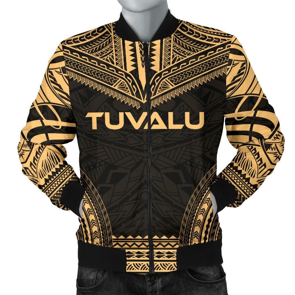 Tuvalu Polynesian Chief Men's Bomber Jacket - Gold Version - Bn10 Bomber Jacket Tuvalu Polynesian Chief Men's Bomber Jacket - Gold Version - Bn10 Bomber Jacket