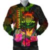 Tuvalu Polynesian Personalised Men's Bomber Jacket - Hibiscus and Banana Leaves - BN15 Bomber Jacket