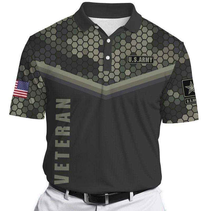 U.S Army Veteran Hive Pattern Polo Shirt U.S Army Veteran Hive Pattern Polo Shirt